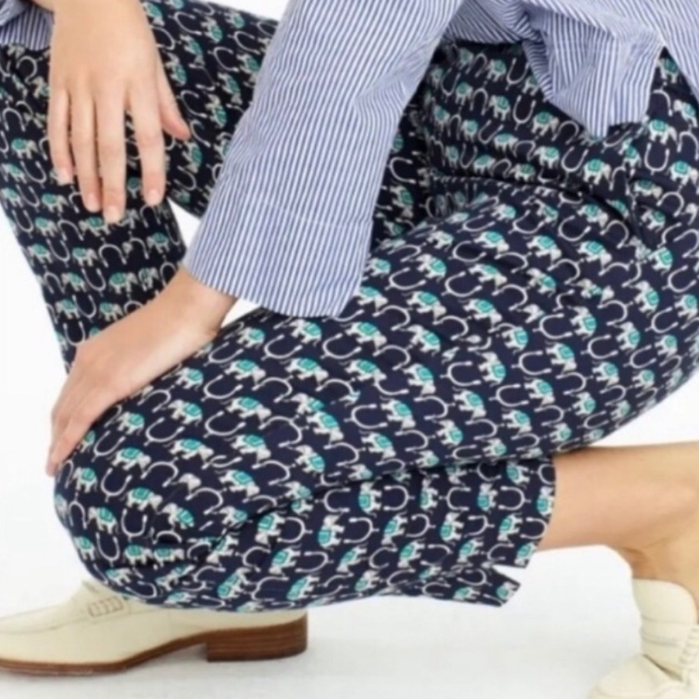 JCrew Martie pant. Elephant print